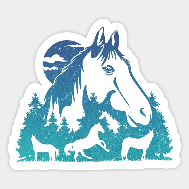 Wild Horses Sticker by Cup of Tee